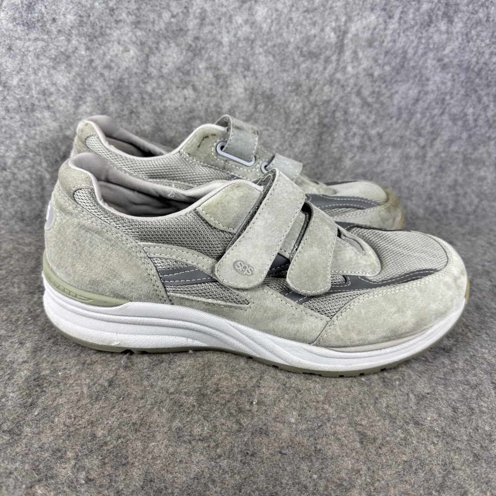 SAS Journey Mens Gray Suede Mesh Walking Shoes Dual Strap Sneakers 13 W3 2171011